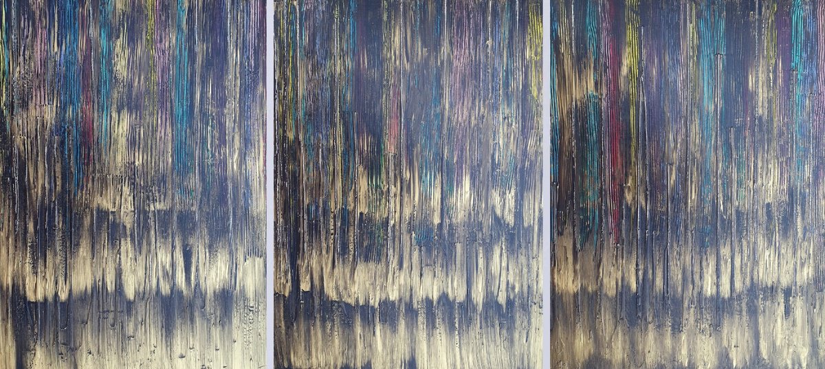 Abstract Acrylic Painting By Ivana Olbricht, 65 X 30, Brighter Days, Original Artwork