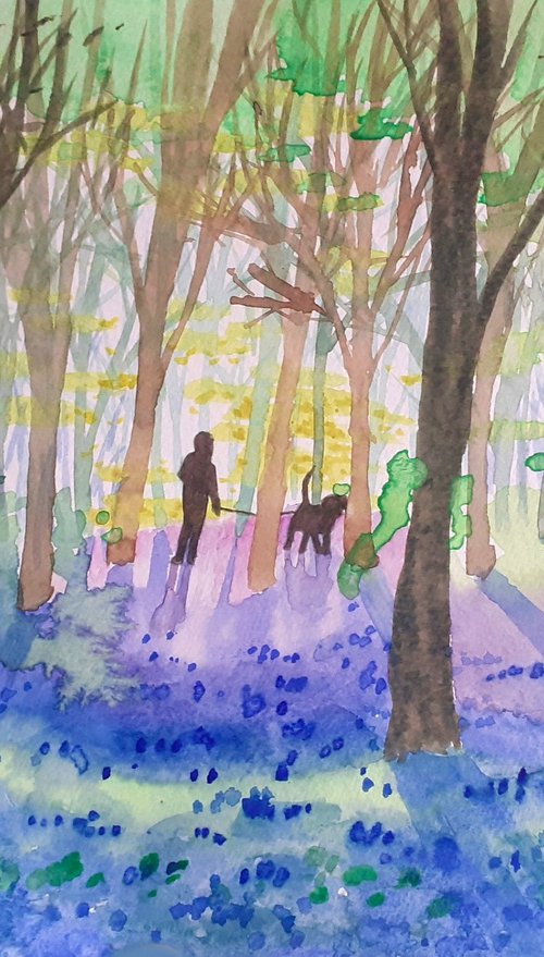 Bluebell Walk - Norfolk scene by Lisa Mann