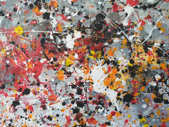 Abstract J. Pollock style acrylic by M.Y.