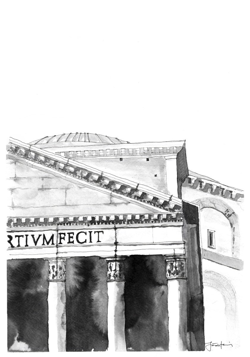 Expressive Watercolour , Rome / Built, Still Speaking By Gozde Temiz Istanbul, 14 X 20, Artwork For Sale On Artfinder