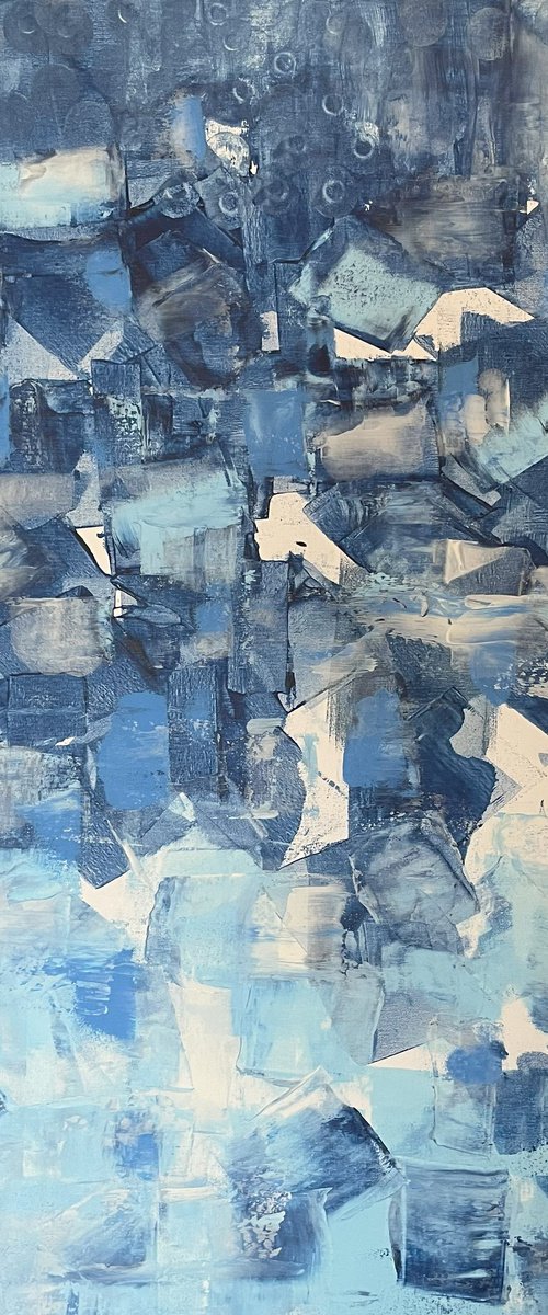 Abstraction in Blue and White by Juan Jose Garay