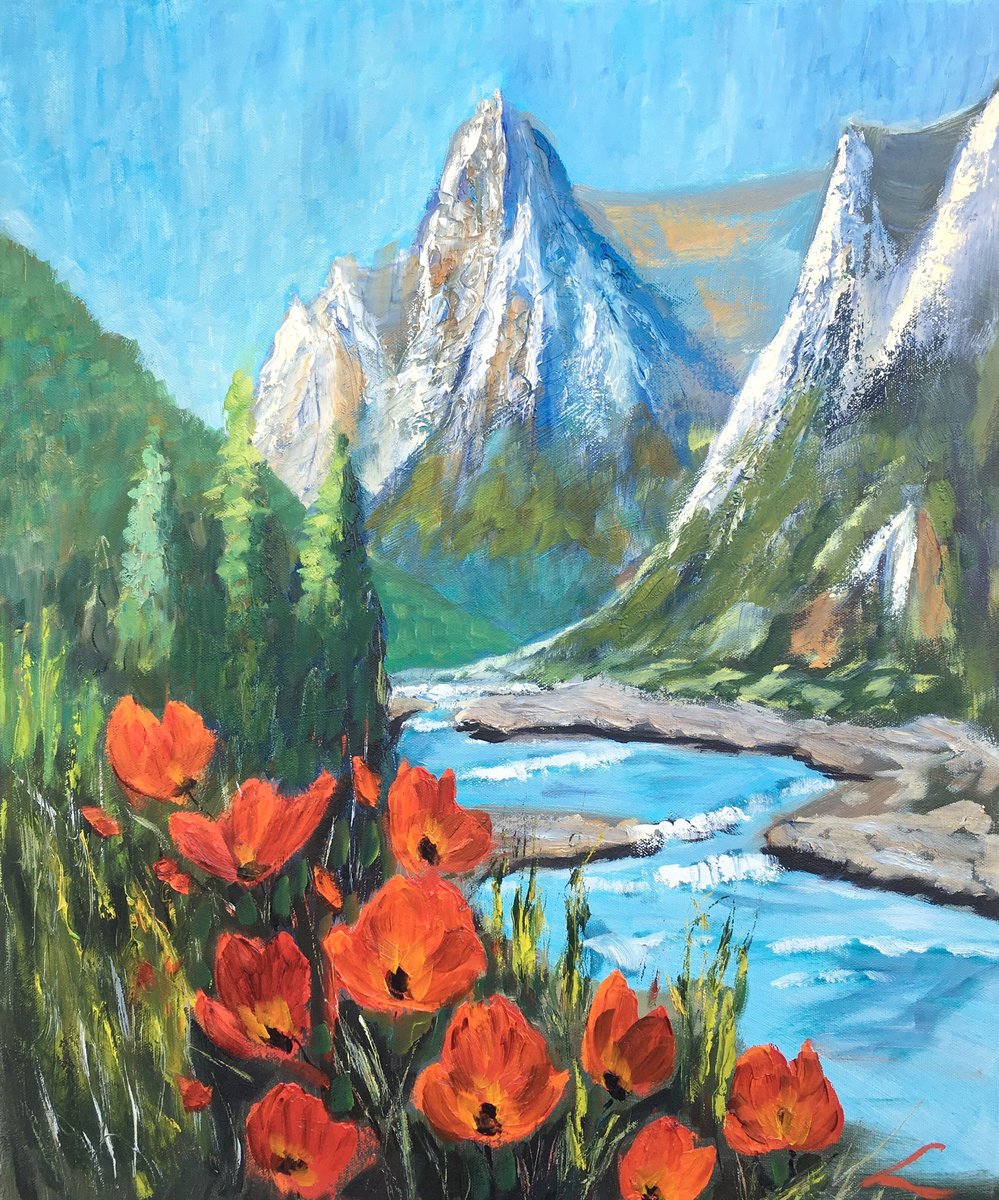 Mountain Landscape 6 By Elena Sokolova, 20 X 24, Artwork For Sale On Artfinder