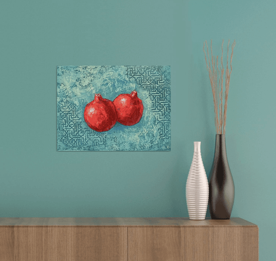 Pomegranates: A Textured Contrast
