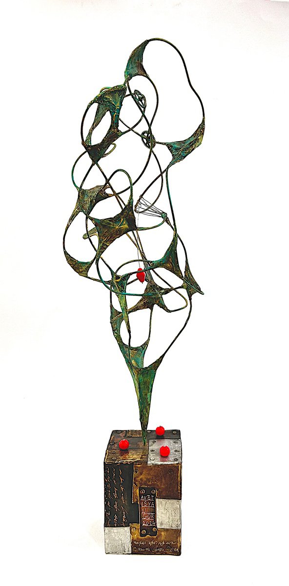 Abstract Sculpture By Gor Avetisyan, 7 X 22, The Power Of Wishing Tree, Original Artwork