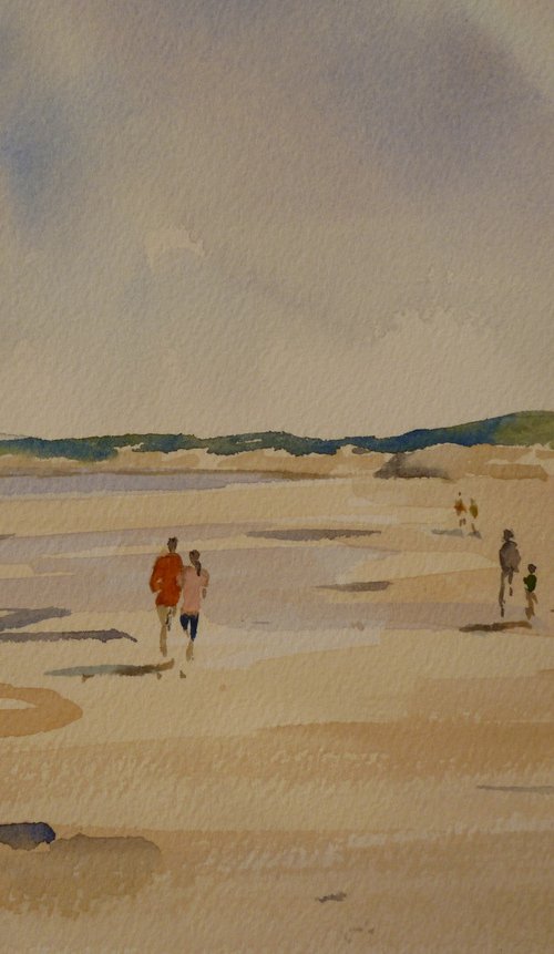 Walking at Bunbeg Beach by Maire Flanagan