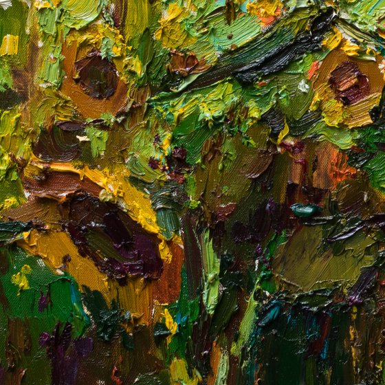 Sunflowers  Impasto Oil painting