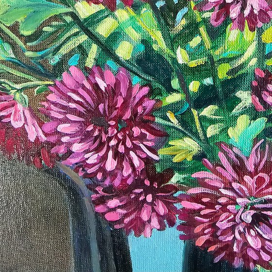 Chrysanthemums on the Windowsill