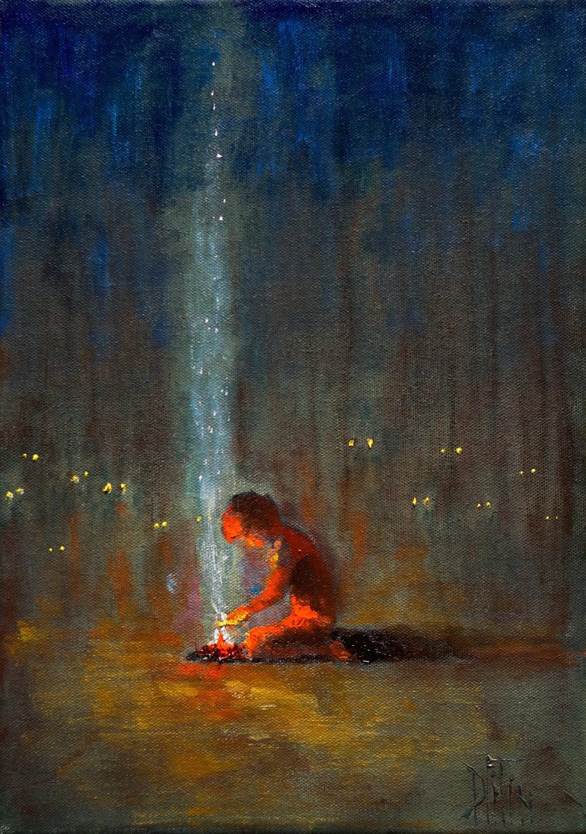 Impressionistic Portrait Oil Painting By Pavel Filin, 10 X 14", Wolves, Original Artwork