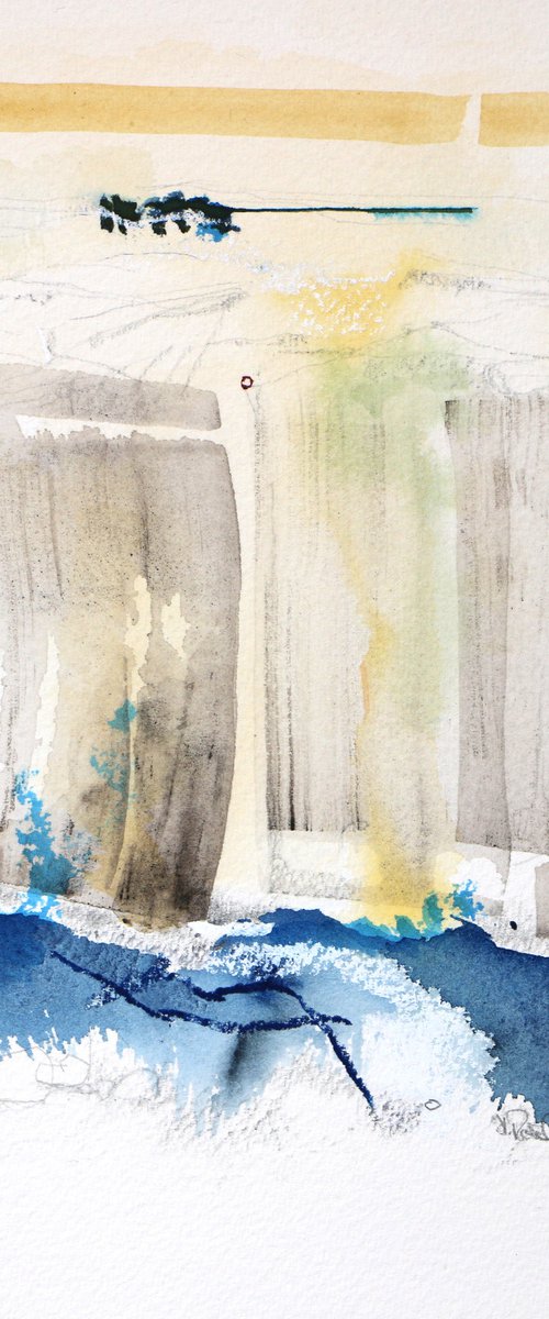 Heike Roesel "Towards the Cliffs", watercolour painting by Heike Roesel