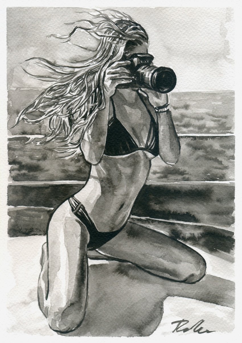 Urban And Pop Ink Drawing , Quick Shot By Tashe, 8 X 12, Artwork For Sale On Artfinder