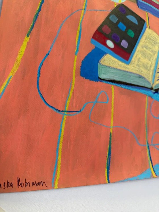 Quiet Desk in Blue Light