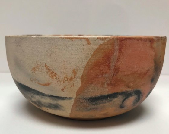 Painted By Fire V  Pit Fired Bowl