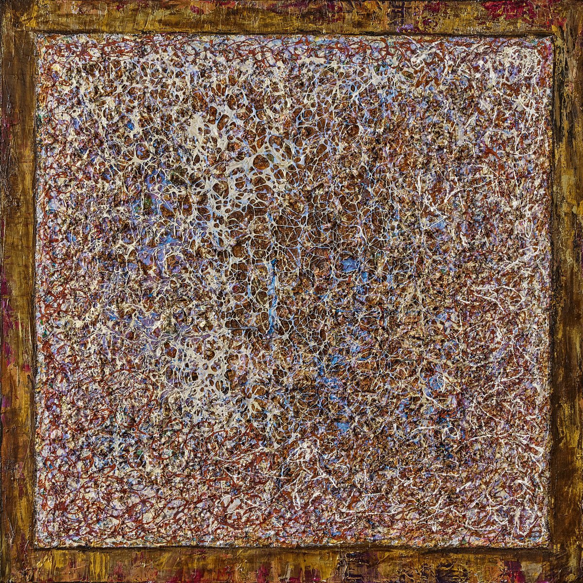 Abstract Painting By Xavi Castel, 39 X 39", Pensiero, Original Artwork