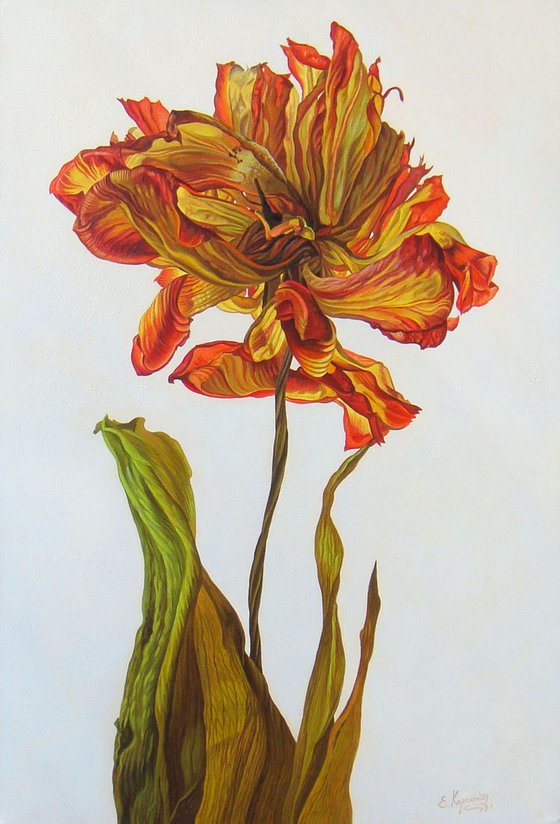 Red Flower, Exclusive Oil Art