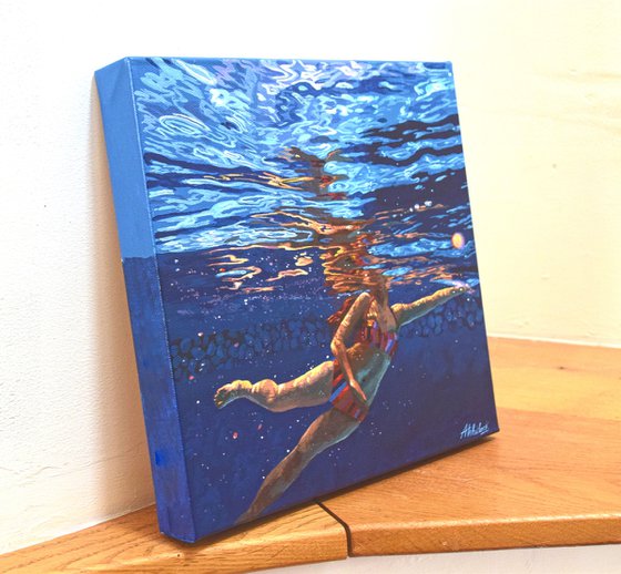 Underneath XXXI - Miniature swimming painting