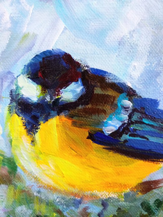 Chickadee Bird Painting Garden Birds Nature Art