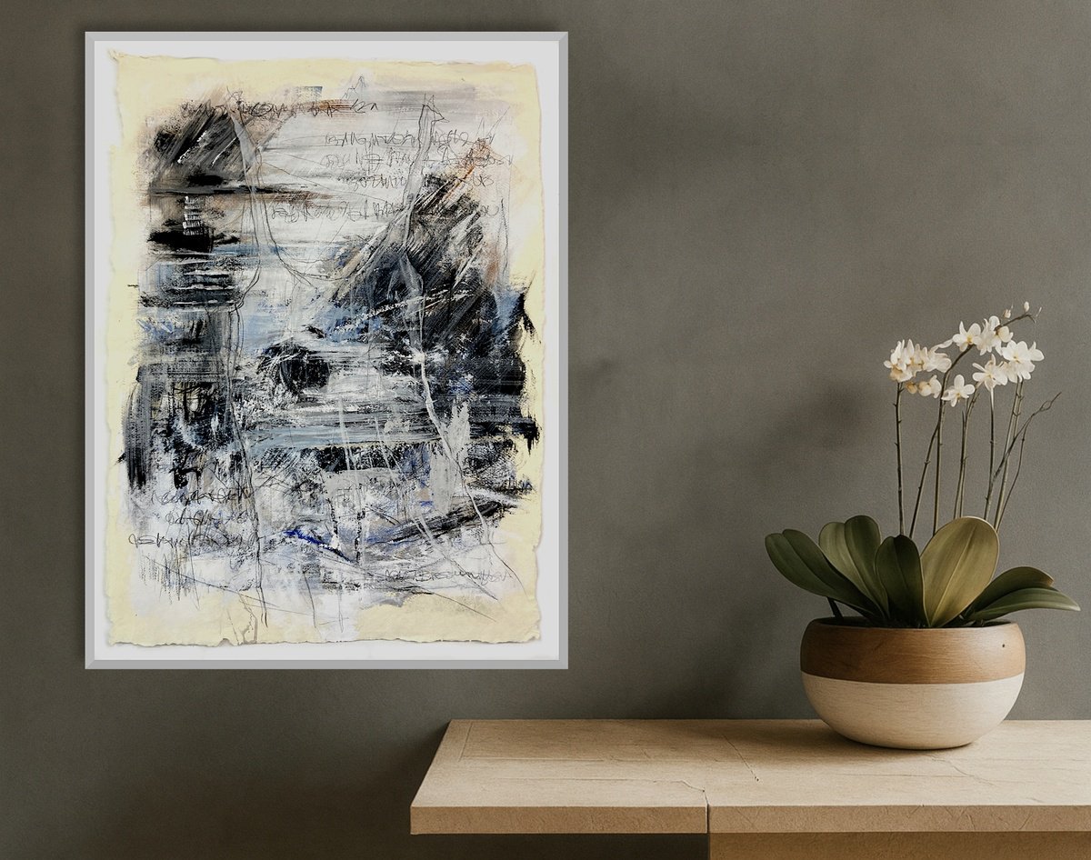 Organic Abstract Acrylic Painting By Jutta Rika Bressem, 22 X 30", I