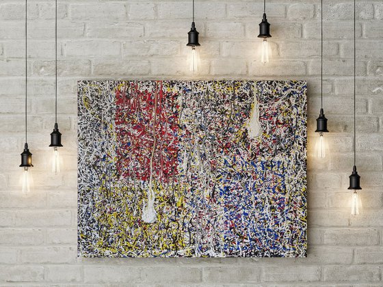 - Magic lanterns - Abstract expressionism JACKSON POLLOCK style enamel on canvas