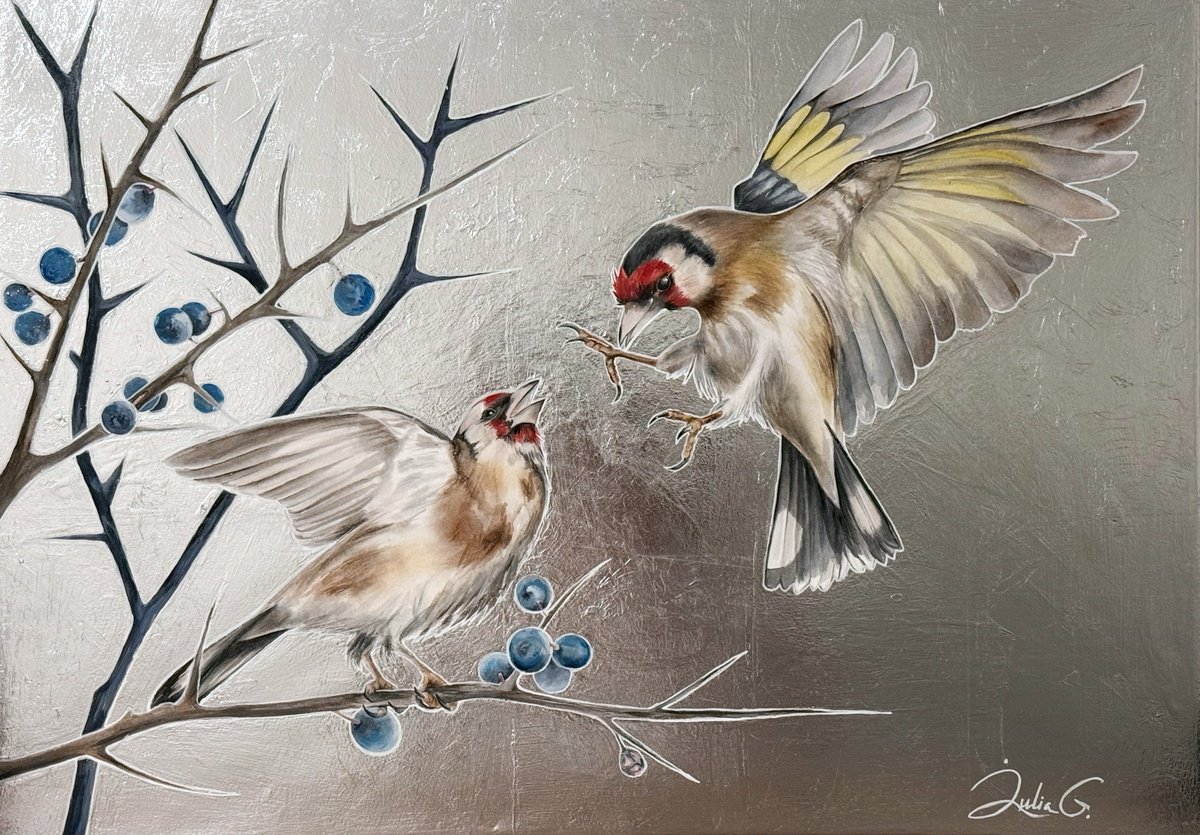 Illustrative Animal Painting By Julia Gorislavska, 22 X 30", A Moment Before, Original Artwork