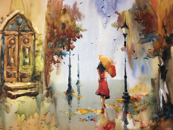 Sold Watercolor “Queen of Autumn”