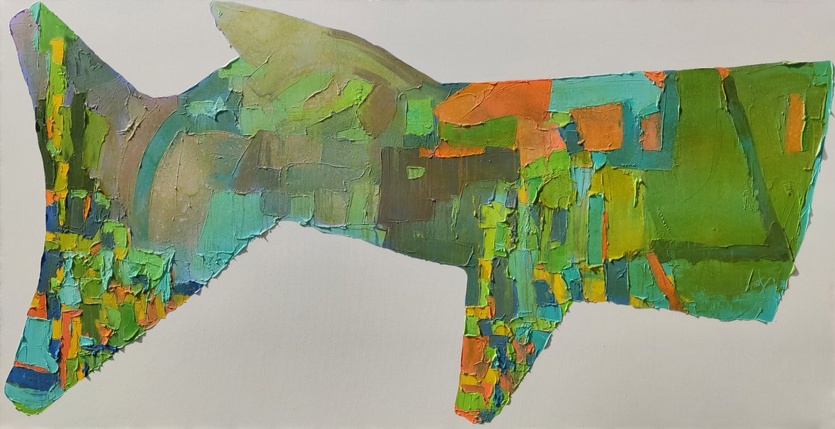 Abstract Acrylic Painting By Abhishek Kumar, 102 X 54, Shapes Of Wonder 02, Original Artwork