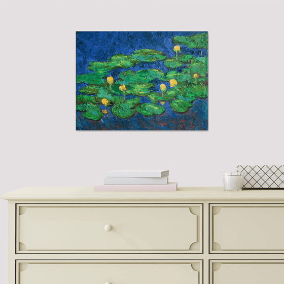 WATER LILIES, I / ORIGINAL OIL PAINTING