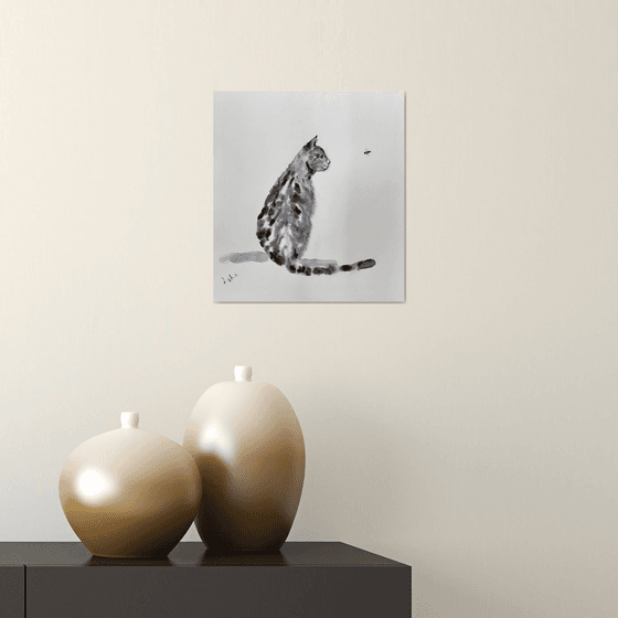 Tabby Cat and the Bumblebee