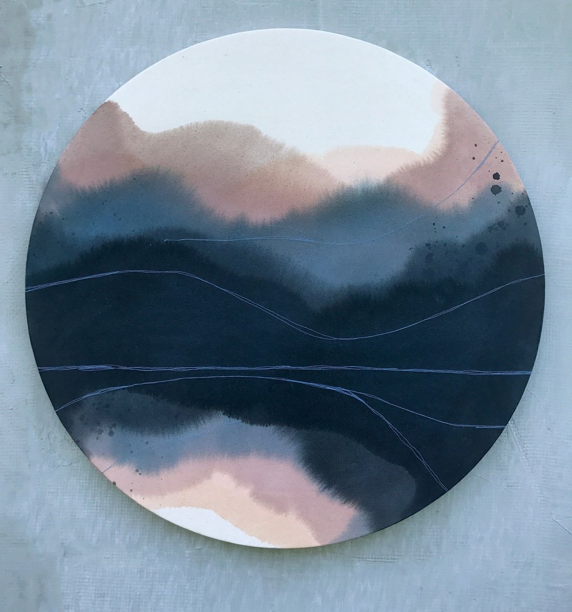 Organic Landscape Painting By Olya Tereschuk, 31 X 31", Armonia, Original Artwork