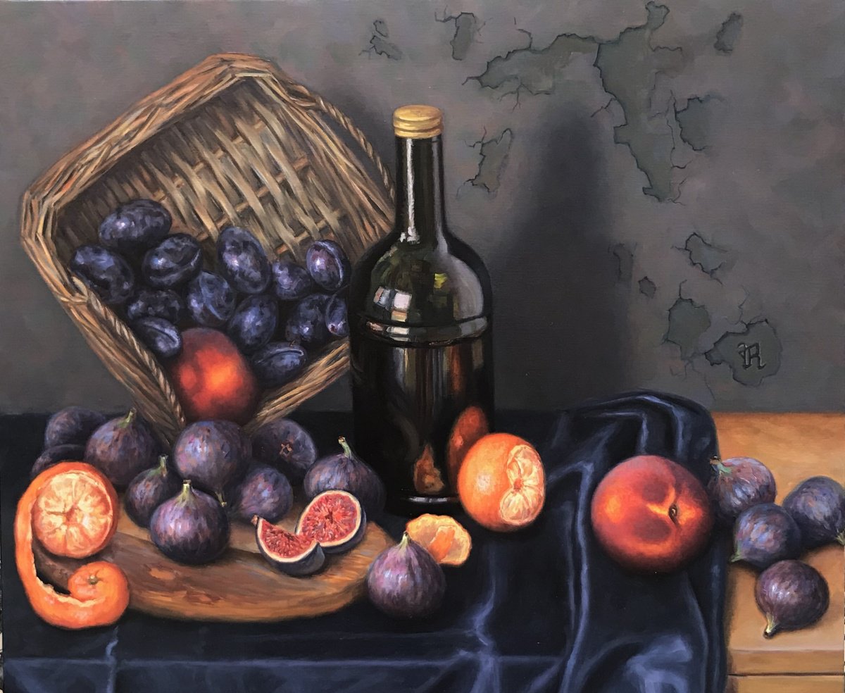 Still Life Oil Painting By Yana Rikusha, 24 X 20", The Taste Of Winter Sweetness, Original Artwork