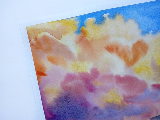 Seascape painting/Sunset clouds painting