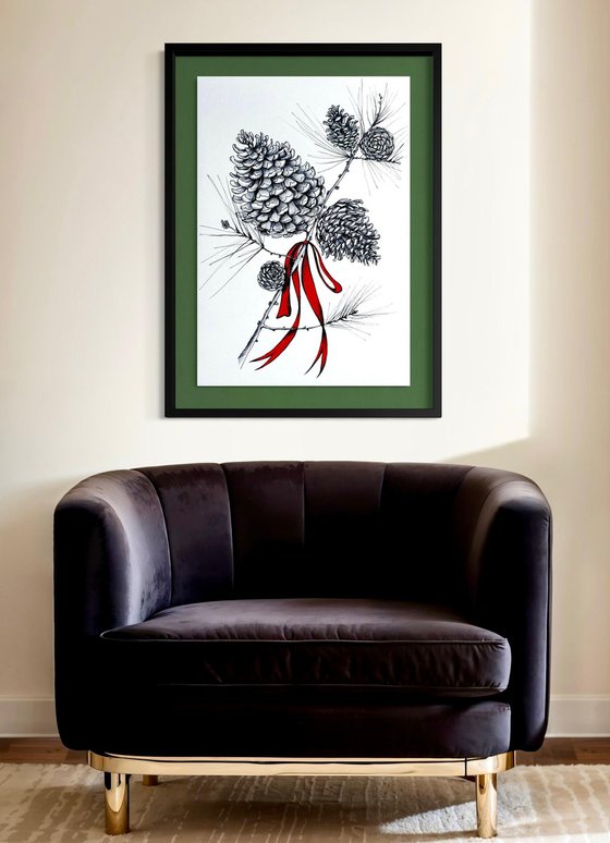 FESTIVE PINECONE BRANCH