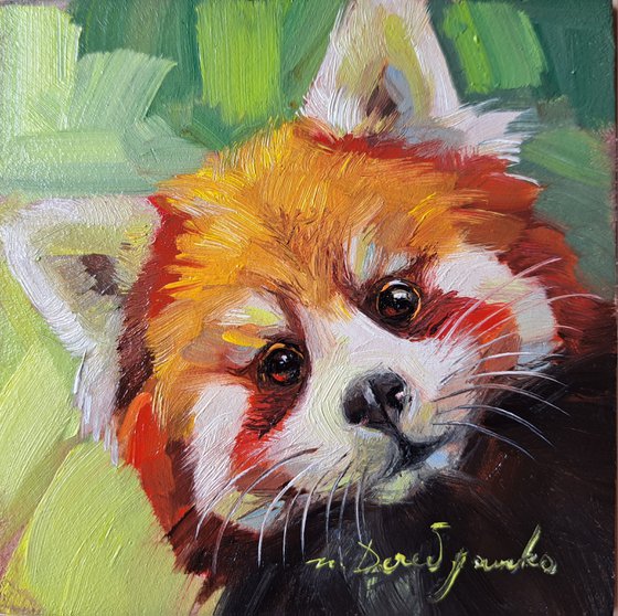 Red panda painting