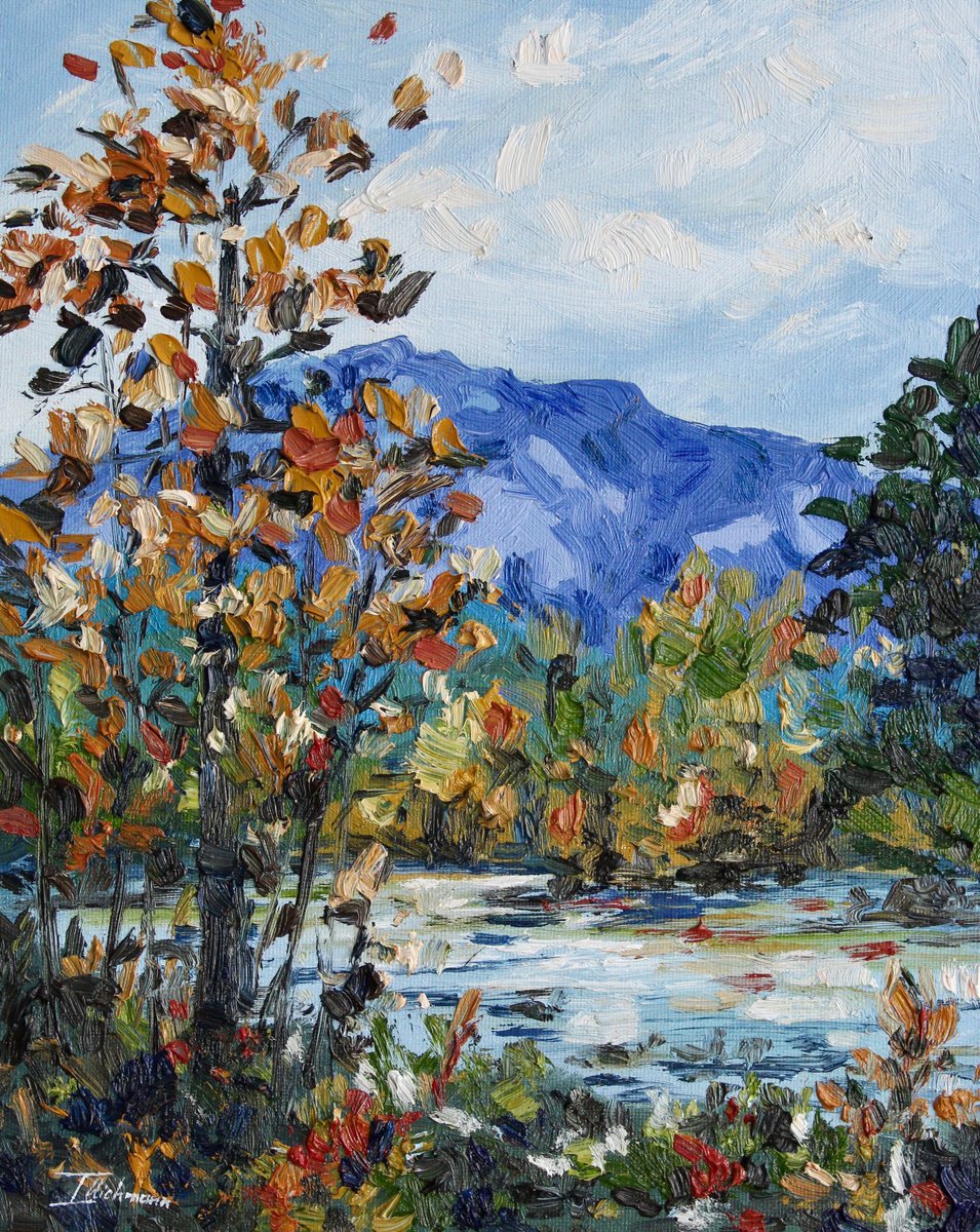 Impressionistic Landscape Oil Painting By Liza Illichmann, 9 X 12", Charm Of The Countryside, Original Artwork