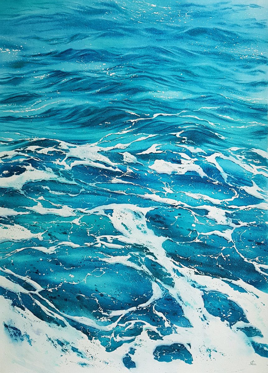 Seascape (22 x 30 inch) with ocean waves by Svetlana Lileeva