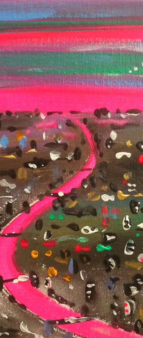 Far away pink city by Maria Luisa  Azzini