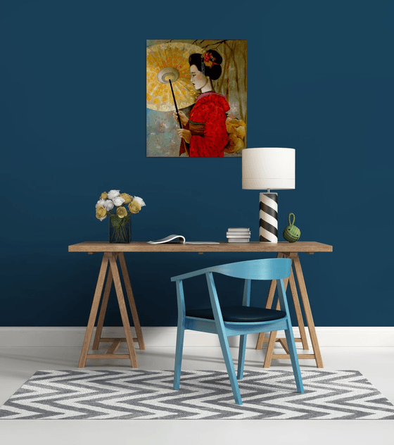 Geisha - portrait  - original painting