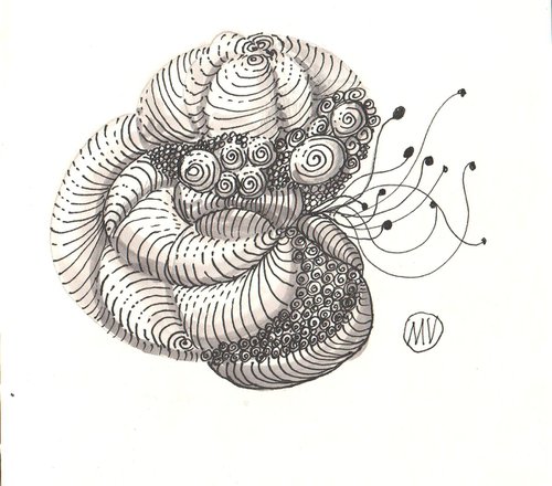 Zentangle #2 grafic artwork. - Original drawing. by Mag Verkhovets