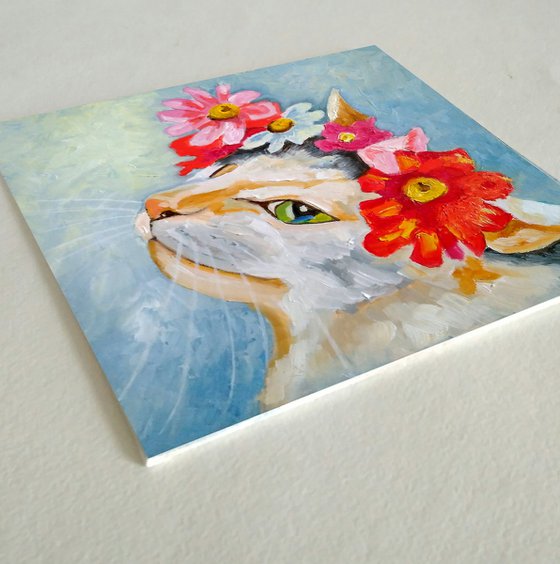 Cat flower mood