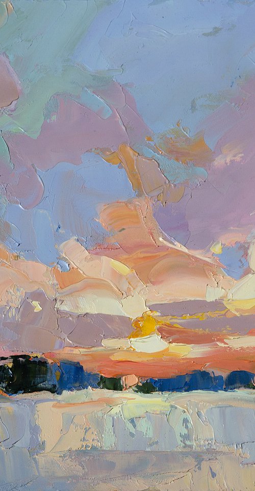 Marshmallow Sky Painting by Daria Zavadenko