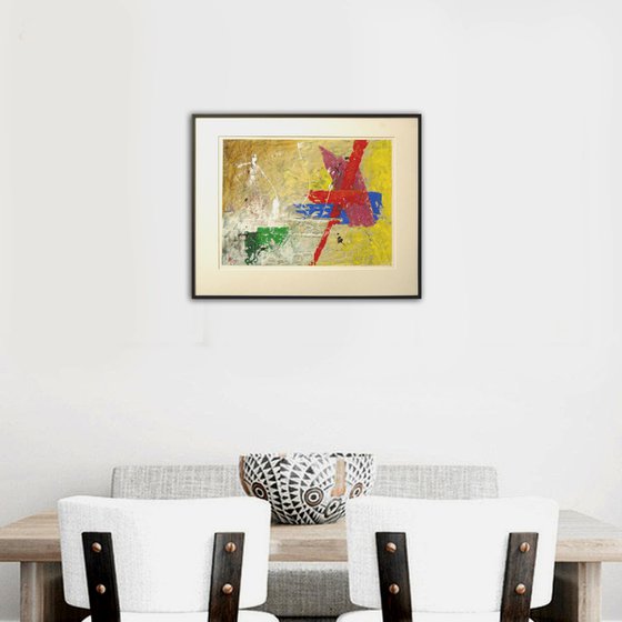 "Abstract Variations # 88". Matted and framed.