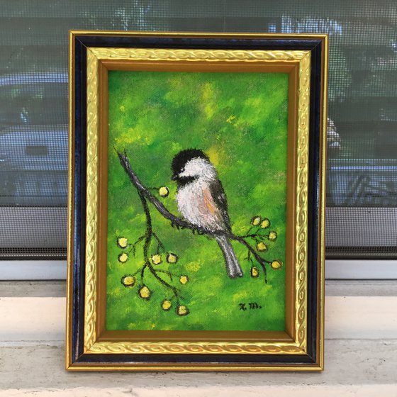 Chickadee # 48 - 7X5 oil on canvas