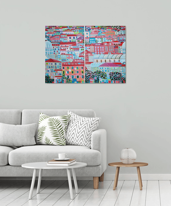 Cityscape  diptych
