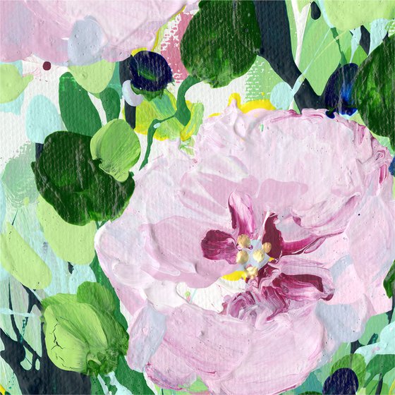 Lovely Blooms -  Textured Flower Painting  by Kathy Morton Stanion