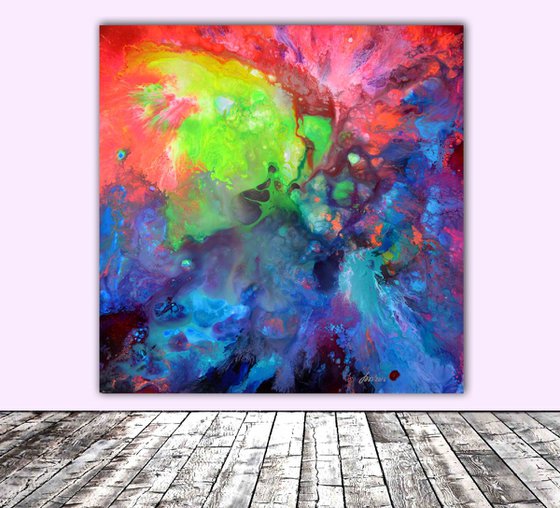 Mirror of the Soul - XL Big Painting - Large Painting - Ready to Hang, Hotel and Restaurant Wall Decoration