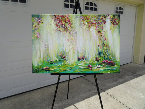 Water-lilies Reflections. Modern Impressionism inspired by Claude Monet