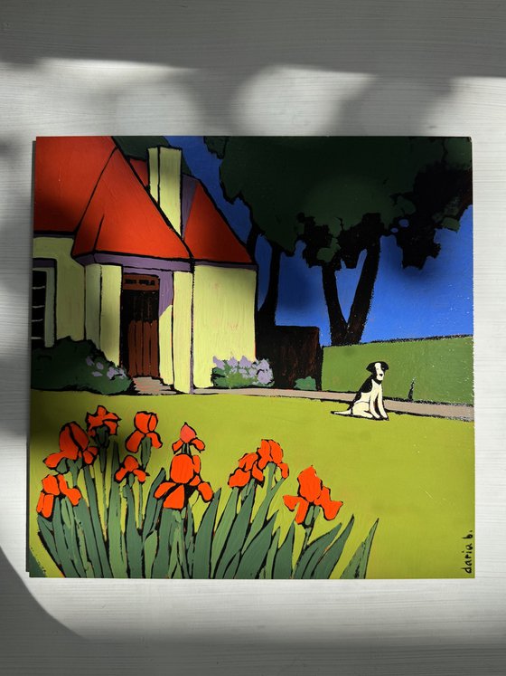 Garden Still Life with Red Watering Can