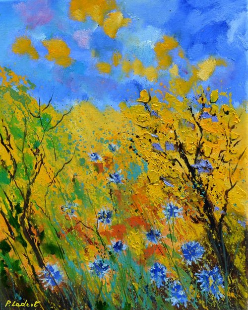 Some blue cornflowers by Pol Henry Ledent