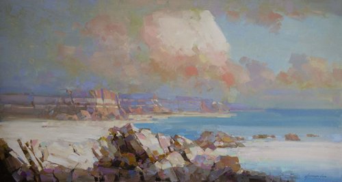 Seascape  South Bay Handmade Original oil painting on Canvas One of a kind Signed with Certificate of Authenticity Extra Large Painting Painting by Vahe Yeremyan