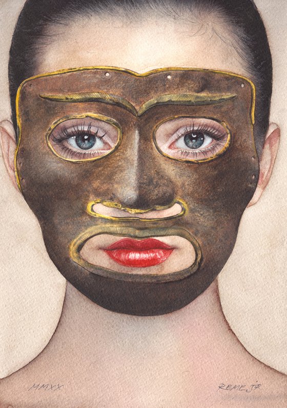 Woman with Antique Mask