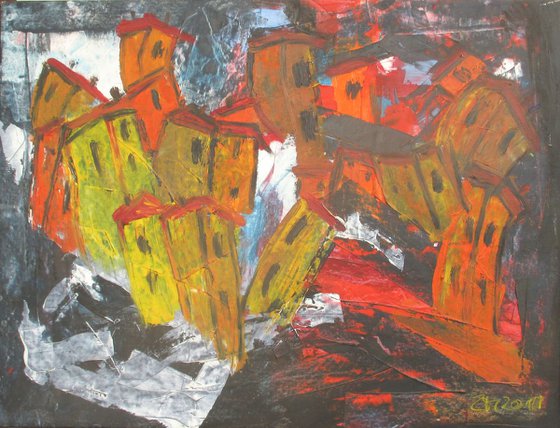 stormy Italy - oilpainting 80x105cm 35  x 40 inch
